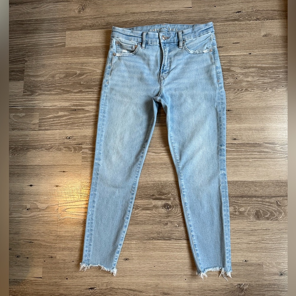 AEO High Rise Skinny Crop EUC
